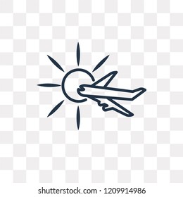 Sunny Day vector outline icon isolated on transparent background, high quality linear Sunny Day transparency concept can be used web and mobile