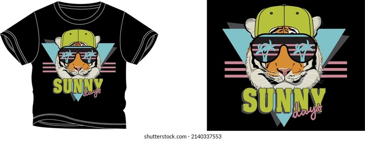 sunny days t-shirt design background color is a black and t-shirt color is a black beautiful color and beautiful design