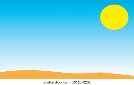Sunny desert background with blue sky 