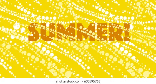 Sunny dotted abstract pattern. Sun shine joyful summer pattern vector illustration. White and yellow paint dot setter concept summer design element for header, card, banner, other print and web. 