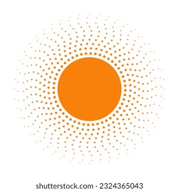 Sunny dotted background. Halftone pattern. Design element isolated on the white background. Vector illustration