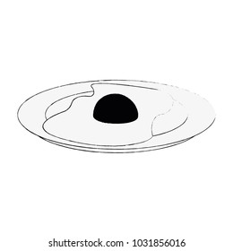 Sunny egg on dish