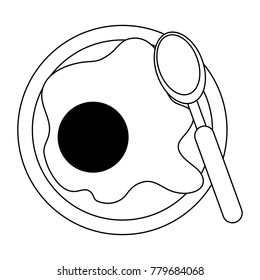 Sunny egg on dish