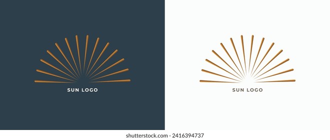 Sunny Emblem: A bold and vibrant sun logo, radiating energy and positivity. Perfect for a dynamic brand seeking a bright and uplifting identity. EPS10 vector illustration.