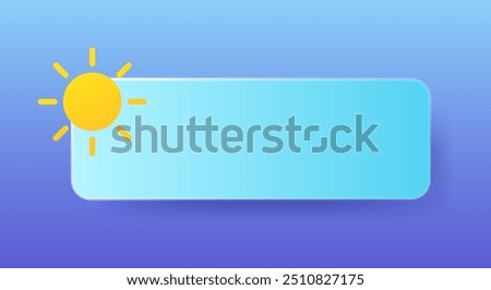 Sunny. Empty tile to place your content, weather forecast app or website. Summer, hot, warm, air, heat, drought, wind, temperature, precipitation, conditions, degrees Celsius, Fahrenheit