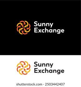 Sunny Exchange logo design ideas business name editable vector template  royalty free image