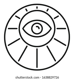 Sunny eye alchemy icon. Outline sunny eye alchemy vector icon for web design isolated on white background