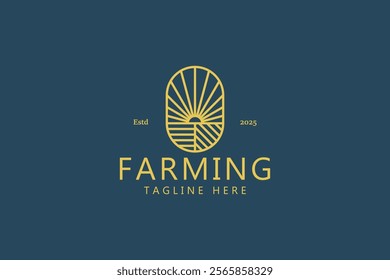 Sunny Farm Logo Badge Symbol of Healthy and Sustainable Agricultural