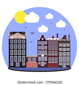 Sunny flat town.  It is easy to edit. 