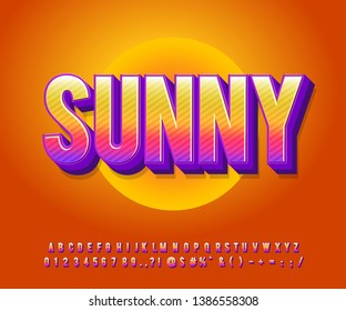 Sunny Font Effect, Modern 3D Alphabet With Cool Gradient And Highlight