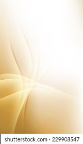 Sunny Gold Pale Lines Background Soft Light Cloud Waves Vector Illustration