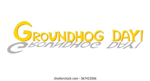 Sunny Groundhog day. Vector illustration