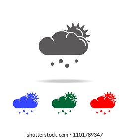sunny hail icon. Elements of weather in multi colored icons. Premium quality graphic design icon. Simple icon for websites, web design, mobile app, info graphics on white background