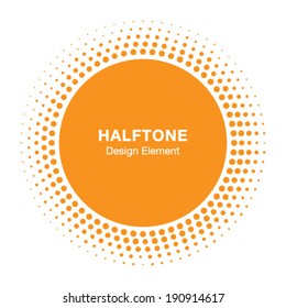 Sunny Halftone Logo Design Element, vector illustration 