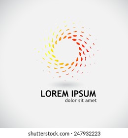 Sunny Halftone Logo Design Element, vector illustration 