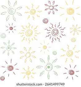 Sunny hand drawn abstract vector pattern	