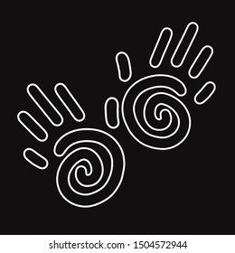 Sunny hand symbol, sign, vector illustration