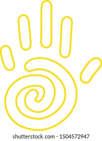 Sunny hand symbol, sign, vector illustration