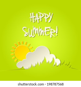 Sunny happy summer vector background holiday card