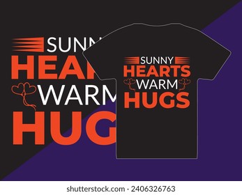 "Sunny Hearts Warm Hugs T-shirt: Embrace love's radiance with golden hues, heartwarming graphics—celebrating the warmth and joy of Valentine's Day."