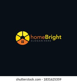 sunny home bright logo vector