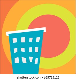 Sunny house art vector