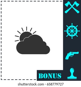 Sunny icon flat. Simple vector symbol and bonus icon