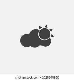 sunny icon vector illustration. sun and cloud icon vector.