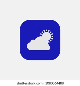 sunny icon vector on blue