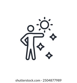 sunny icon. vector.Editable stroke.linear style sign for use web design,logo.Symbol illustration.
