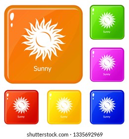 Sunny icons set collection vector 6 color isolated on white background