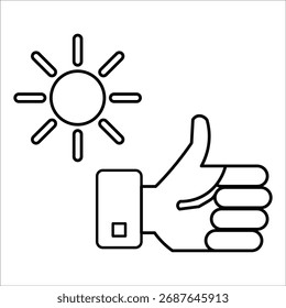 sunny icons. simple line vector
