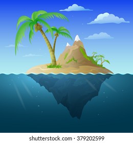 Sunny island in deep blue see