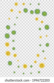 Sunny Lime Background Transparent Vector. Art Illustration. Yellow Lemon Detox. Simple Lime Grass Set.