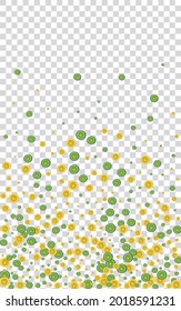 Sunny Lime Background Transparent Vector. Cute Pattern. Juicy Citrus Funny. Design Fruit Yellow Illustration.