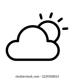 sunny line icon illustration vector graphic