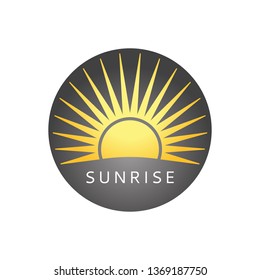 Sunny Logo Badge Sun Sunrise Icon Stock Vector (royalty Free 