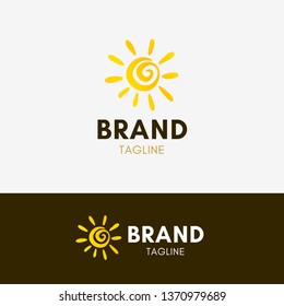 Sunny Logo template element symbol in yellow color