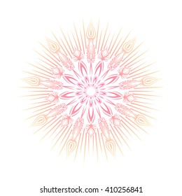 Sunny mandala. Decorative elements. Vector circular pattern isolated on a white background.