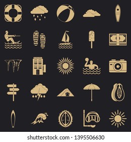 Sunny morning icons set. Simple set of 25 sunny morning vector icons for web for any design