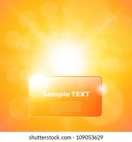 Sunny orange background, with banner for text.