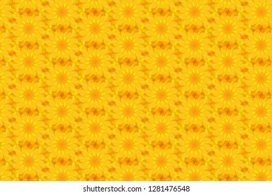 Sunny Orange Floral Pattern Vector Design.Stylish Flowers Ornament for Fabric,Textile Wrapping etc. Abstract Flower Wallpapers.