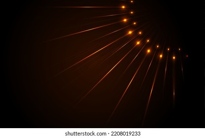 Sunny orange neon laser rays abstract technology background  Futuristic glowing vector design