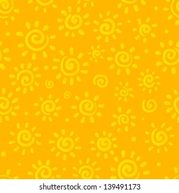 Sunny orange vector seamless pattern