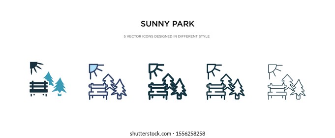 sunny park icon in different style vector illustration. two colored and black sunny park vector icons designed in filled, outline, line and stroke style can be used for web, mobile, ui