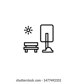 Sunny park icon vector on white background. Park illustration for web, mobile apps, design. 