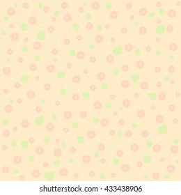 sunny pastel floral pattern. Floral vector background