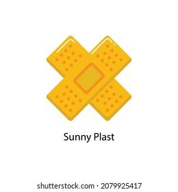 Sunny Plast Flat Icon. Pixel Perfect. For Mobile and Web. stock illustration