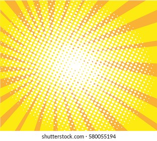 Sunny pop art retro comic halftone background vector