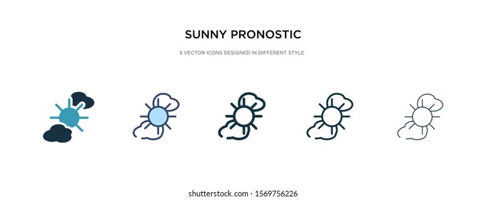 sunny prognostic icon in different style vector illustration. two colored and black sunny prognostic vector icons designed in filled, outline, line and stroke style can be used for web, mobile, ui